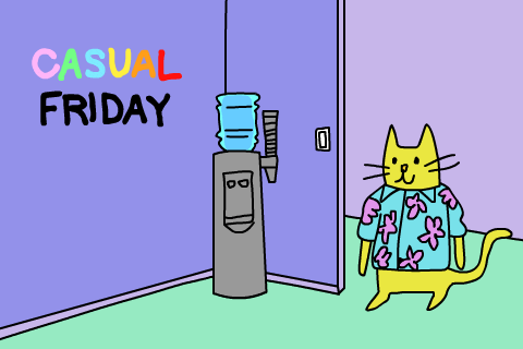 Cat Wearing Hawaiian Shirt Casual Friday GIF