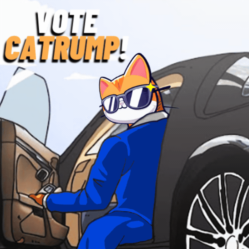 Cat Wearing Sunglasses Getting Out Of Car GIF