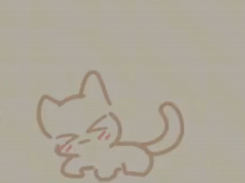 Cat with Big Eyes and Long Tail