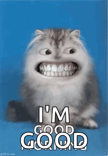 Cat With Big Smile Saying I'm Good