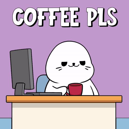 Cat With Coffee On Head Coffee Pls