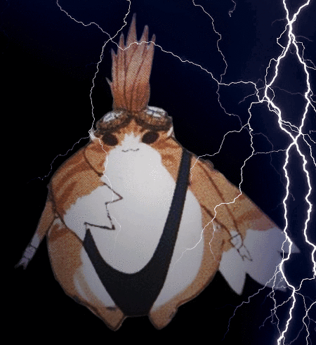 Cat With Crown Surrounded By Lightning GIF