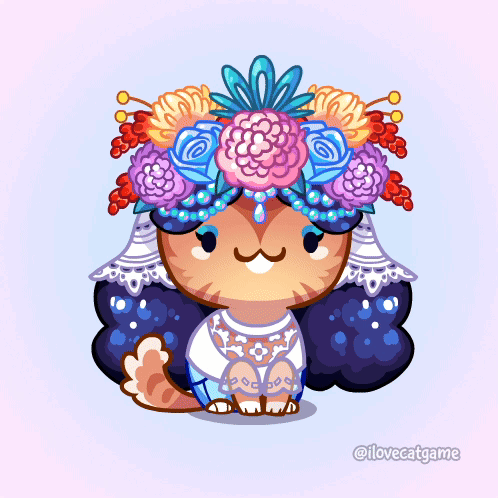 Cat With Flower Crown ilovecatgame