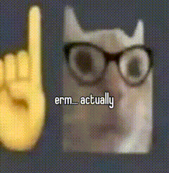 Cat With Glasses Beside Hand Saying Erm Actually