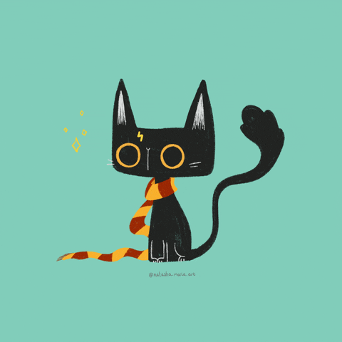 Cat With Gryffindor Scarf GIF