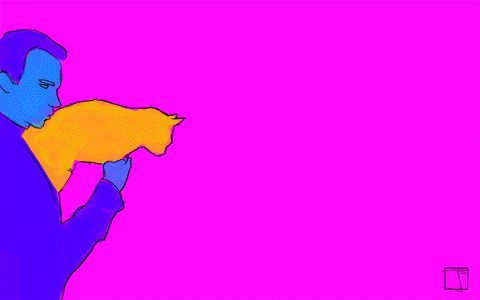 Cat With Gun Colored Shot GIF