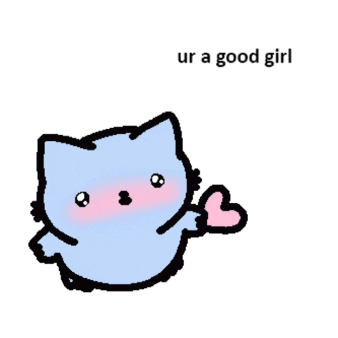 Cat With Heart and Good Girl Text