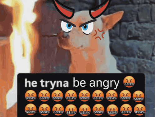 Cat With Horns He Tryna Be Angry