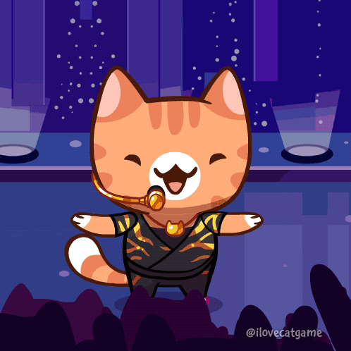 Cat with Microphone I Love Catgame