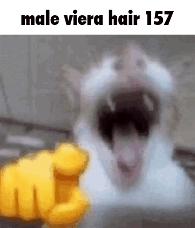 Cat with Mouth Wide Open and Male Viera Hair