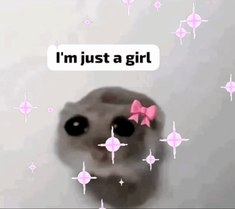 Cat With Pink Bow Saying I'm Just A Girl GIF