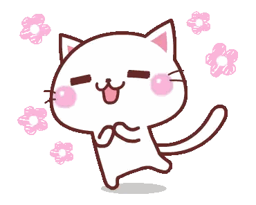 Cat with Pink Flowers