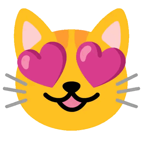 Cat with Pink Heart Eyes and Tongue Out