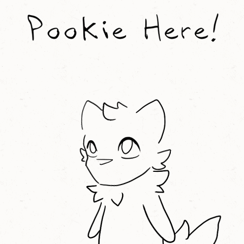 Cat with Pookie Here Text