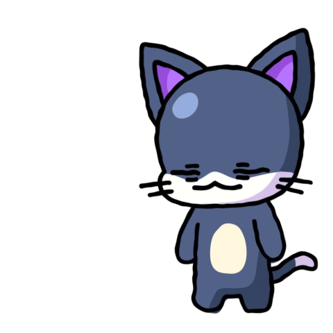 Cat with Purple Ears Lying Down