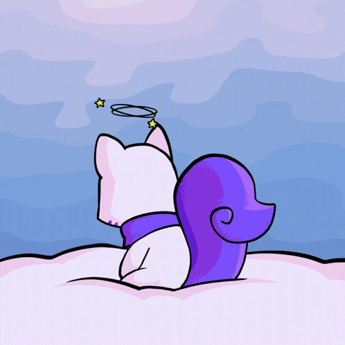 Cat With Purple Tail And Halo GIF