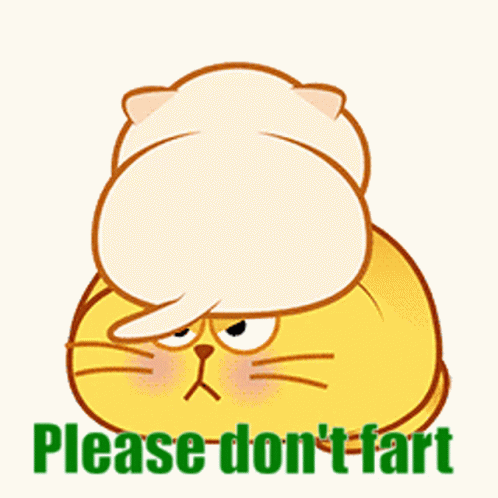 Cat With Speech Bubble Saying Please Don't Fart
