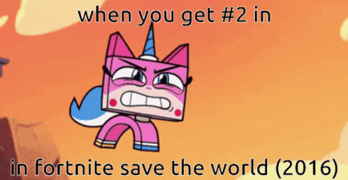 Cat With Unicorn Horn Says When You Get #2 in Fortnite Save the World
