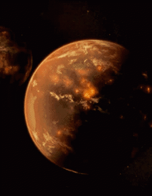 Catastrophic Planetary Crash And Burn GIF