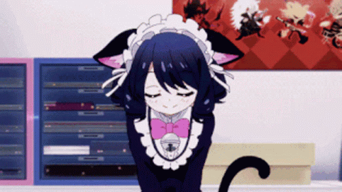 Catgirl Neko Bow Anime GIF