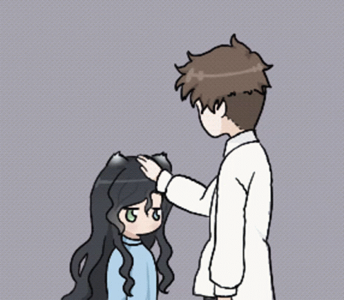 Man Rub Head Catgirl Anime GIF