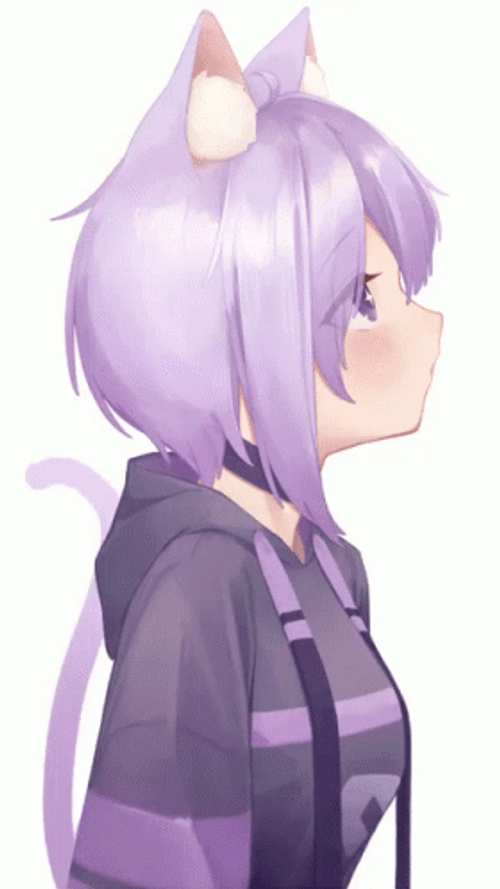 Catgirl Nekomata Okayu Rub Head Anime GIF
