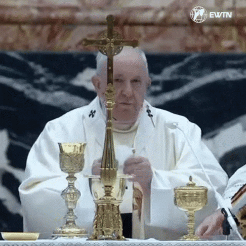 Catholic Church Pope Francis Conducting Mass Service GIF