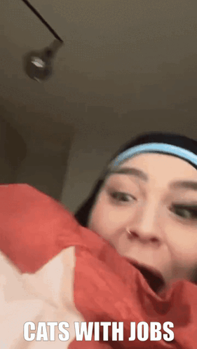 Cats Biting Their Owner's Eyelashes GIF