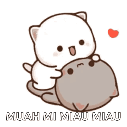 Cats Hugging Muah Mi Miau Miau
