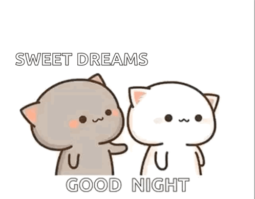 Cats Hugging Saying Sweet Dreams