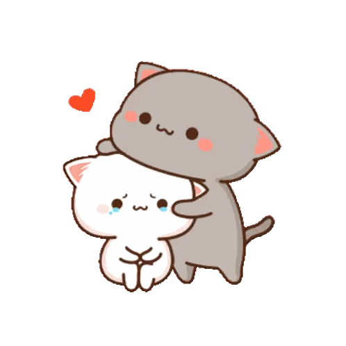 Cats Hugging With Heart