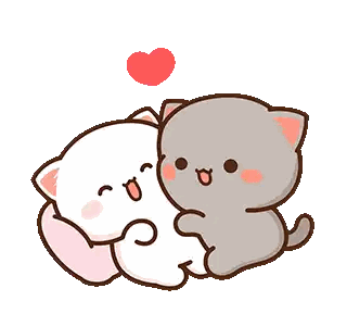Cats Hugging With Heart