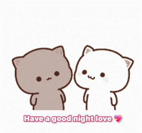 Cats Kissing Saying Have A Good Night Love GIF
