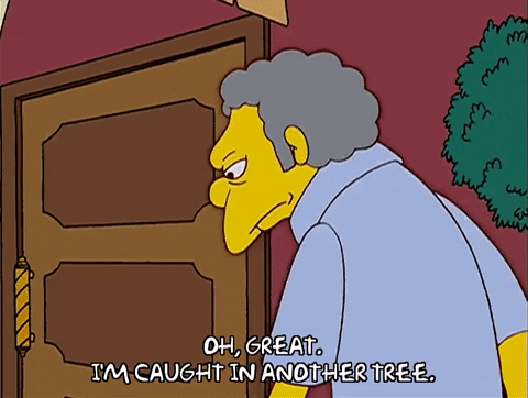 Caught In Another Tree Moe Szyslak The Simpsons GIF