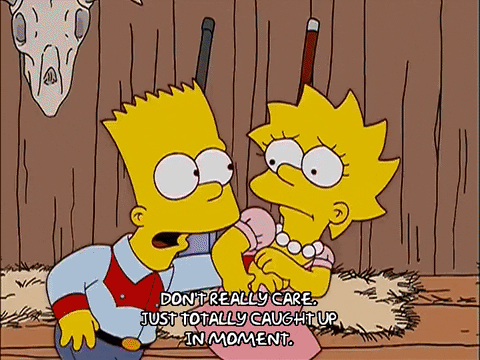 Caught Up In Moment Bart And Lisa Simpsons GIF