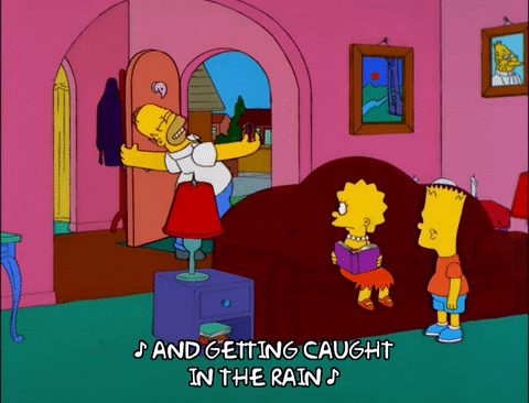 Caught Up In The Rain The Simpsons GIF