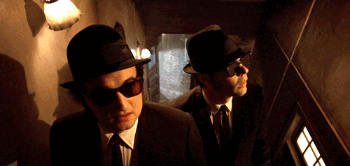 Cautious Blues Brothers John Belushi Dan Aykroyd GIF