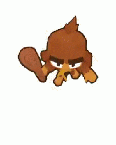 Animated Monkey Looking Caveman Smashing GIF