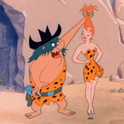 Lady Caveman Smashed Impostor Fred Clinton GIF