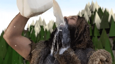 Caveman Drinking Milk GIF