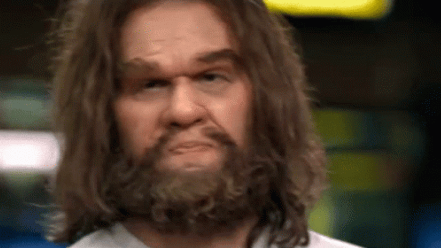 Caveman Pose For Selfie In The City GIF