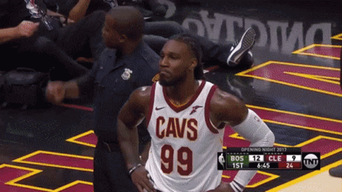 Cavs Basketball Player Standing GIF
