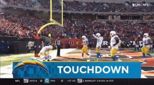 CBS NFL Football Game With Touchdown Banner GIF