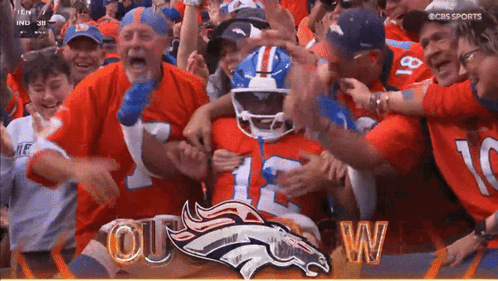 CBS Sports Broncos Fans Celebrating GIF