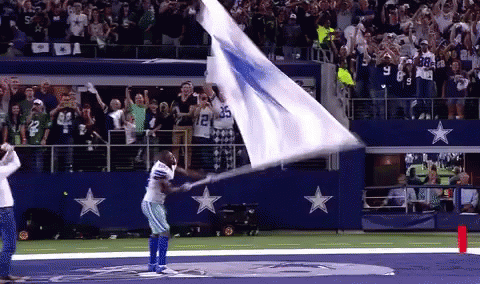Cedee Lamb Waving Dallas Cowboys Flag GIF