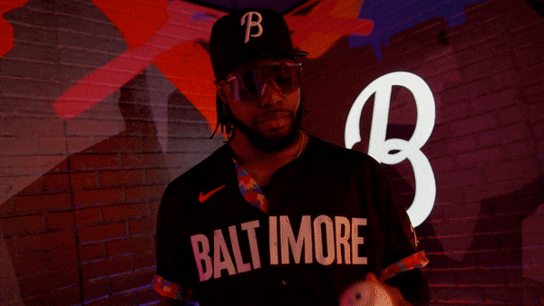 Cedric Mullins Tossing Ball GIF