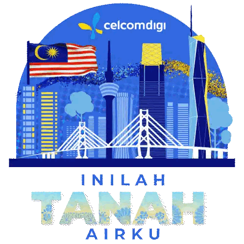 CelcomDigi Logo with City Skyline
