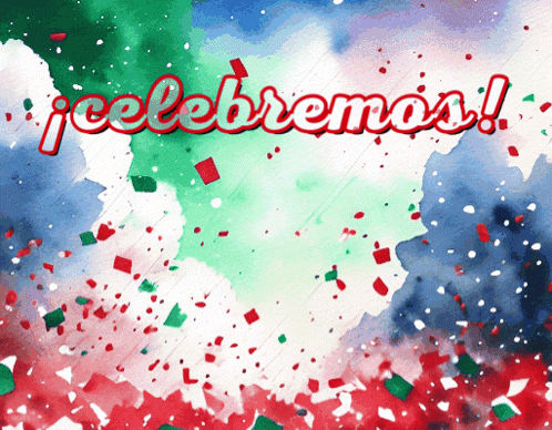 Celebramos Confetti Watercolor Background
