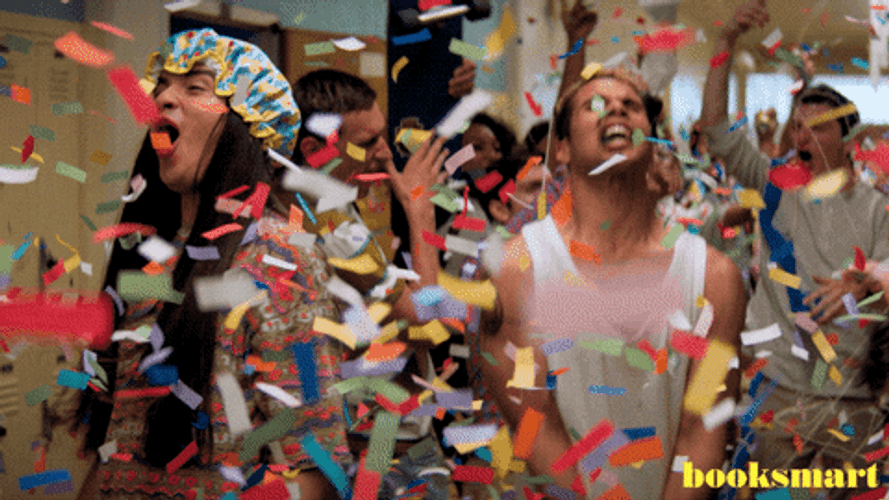 Celebrate Confetti School Party Book Smart Movie GIF