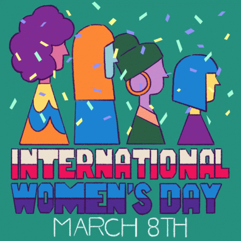Celebrate Happy Women's Day Confetti GIF